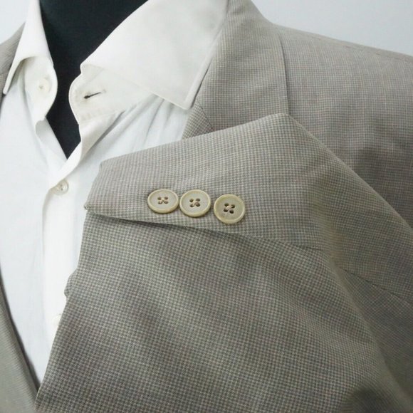 Gieves & Hawkes Savile Row Dover 1005 Wool Gray Brown Plaid Sport Coat Sz 42R - Picture 4 of 9
